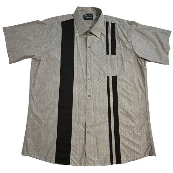 NWOT Texas Standard Gray Black Strip Short Sleeve Button Dawn XXL - Picture 1 of 8